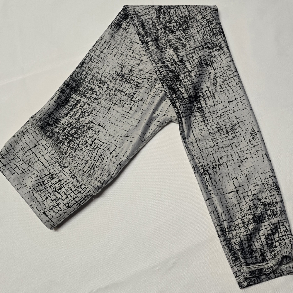 Alo Yoga Tech Lift Metallic Cracked Airbrush Leggings Size Small Gray Black